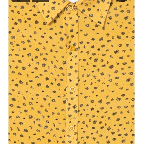 PARALLEL X LEAGUE DUKE WOVEN GOLD/BLACK SHORT SLEEVE CASUAL SHIRT - Picture 5 of 16